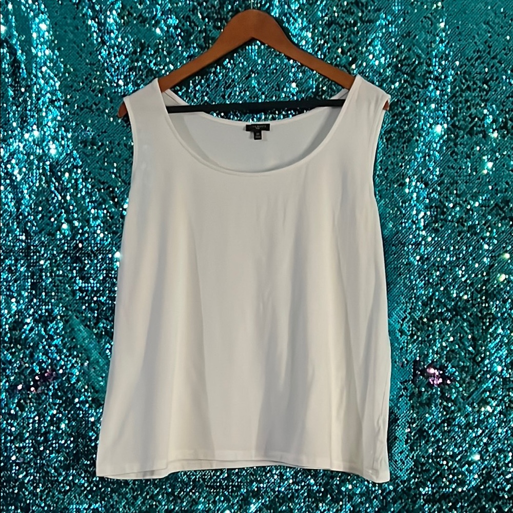 Talbots Cream Sleeveless Tank Top with Round Neckline